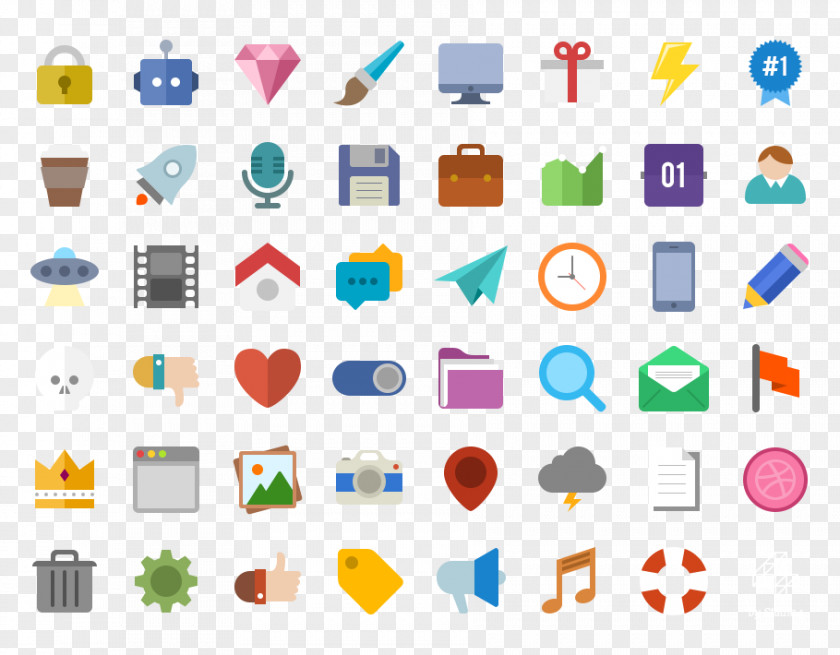 Beautifully Flat Mobile Phone Icons Icon PNG
