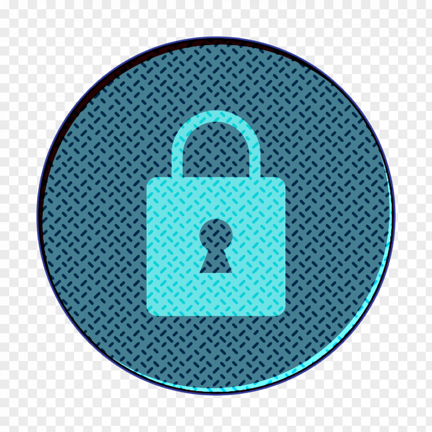 Padlock Teal Lock Icon Red PNG