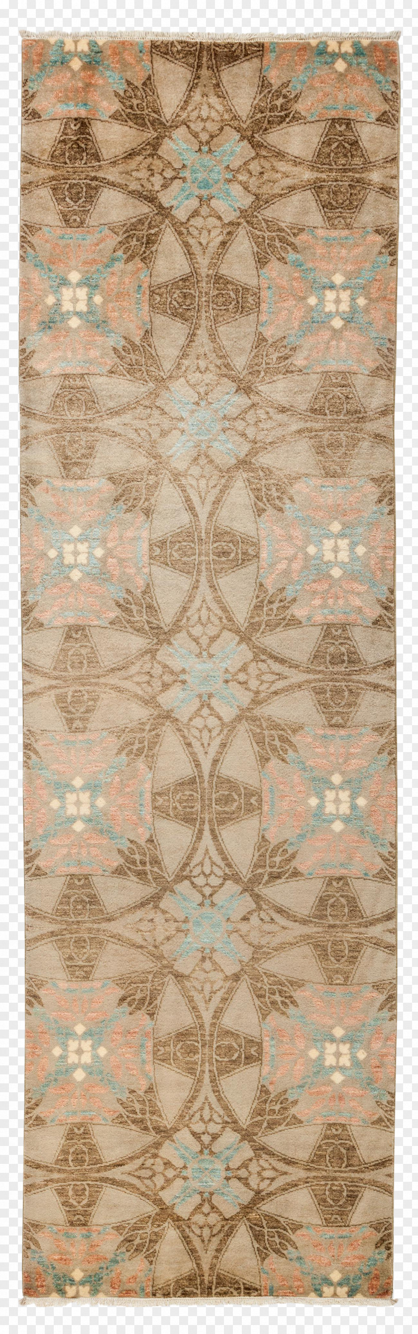 Vintage Tile Carpet Suzani Brown Beige Lace PNG