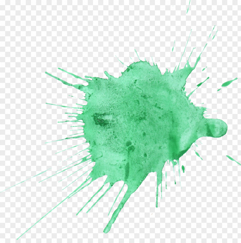 Watercolor Painting Paintbrush Green Desktop Wallpaper PNG
