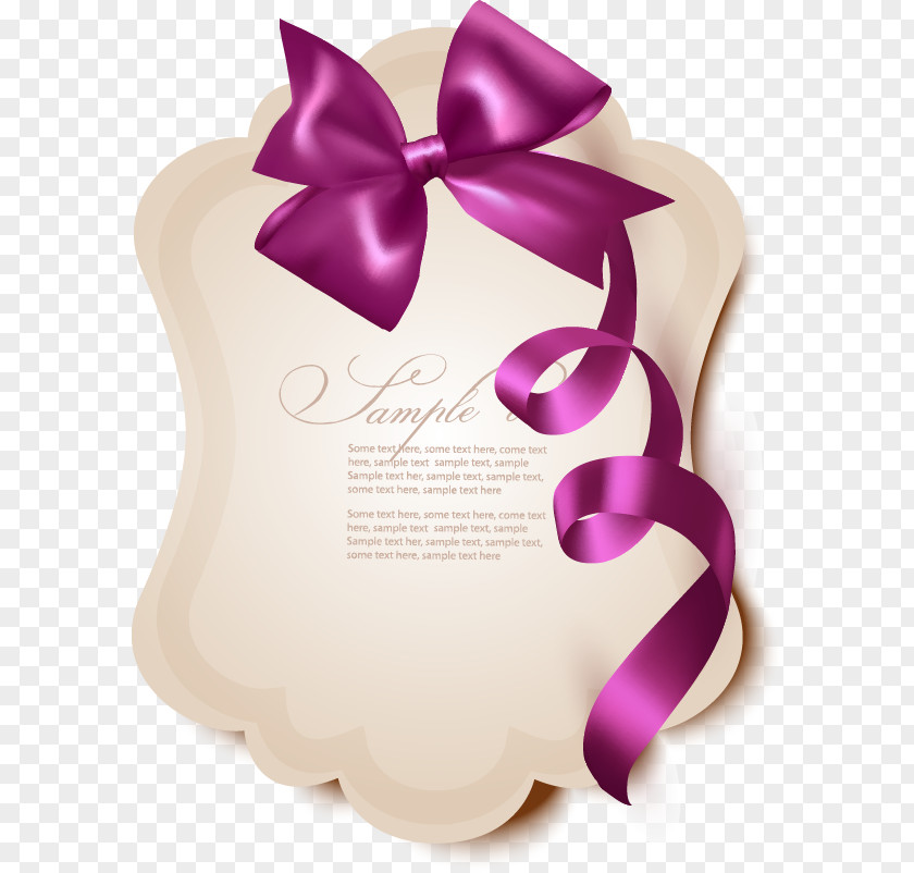 Hand-painted Stationery Purple Lace Bow Romance Girlfriend SMS Gift PNG