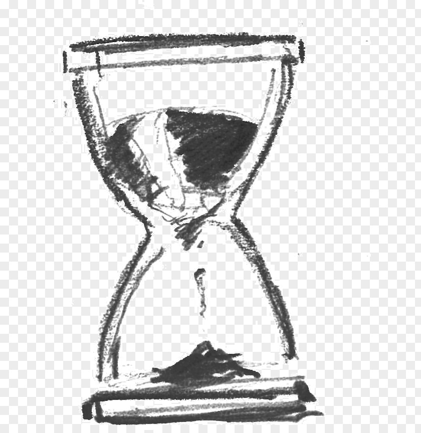 Hourglass Drawing Monochrome Palette Sketch PNG