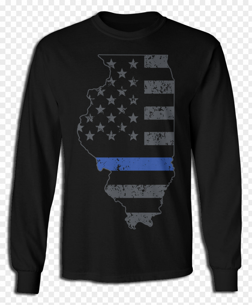 Thin Blue Line Long-sleeved T-shirt Hoodie PNG