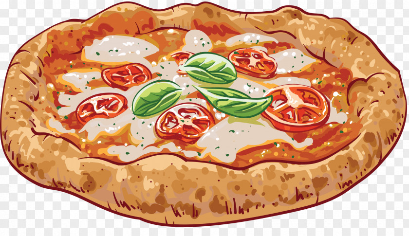 Watercolor Pizza Sicilian Food Recipe Restaurant PNG