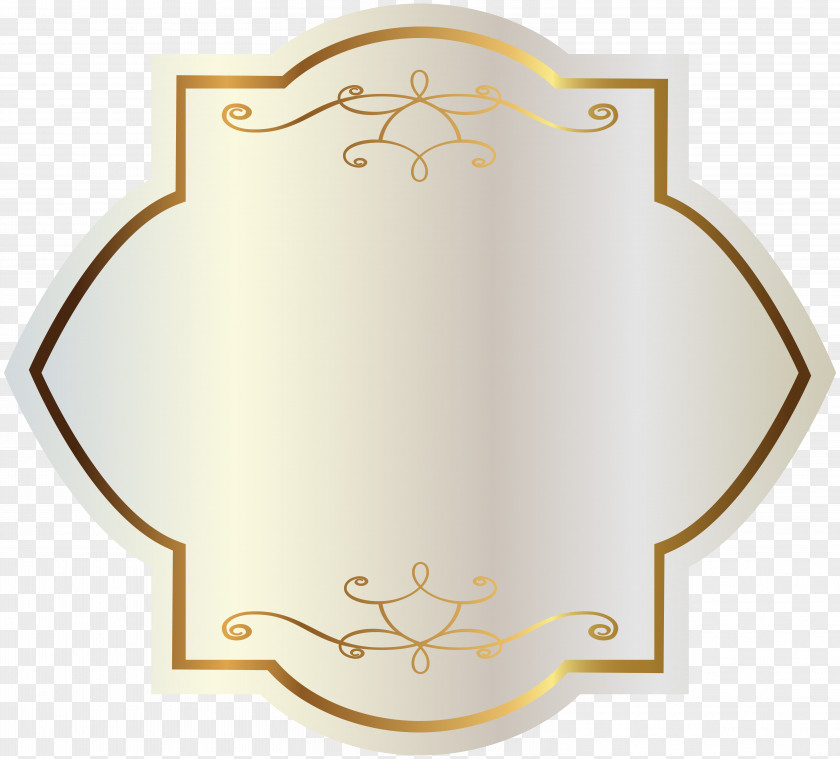 White Label With Gold Decorations Clipart Image Sticker Clip Art PNG
