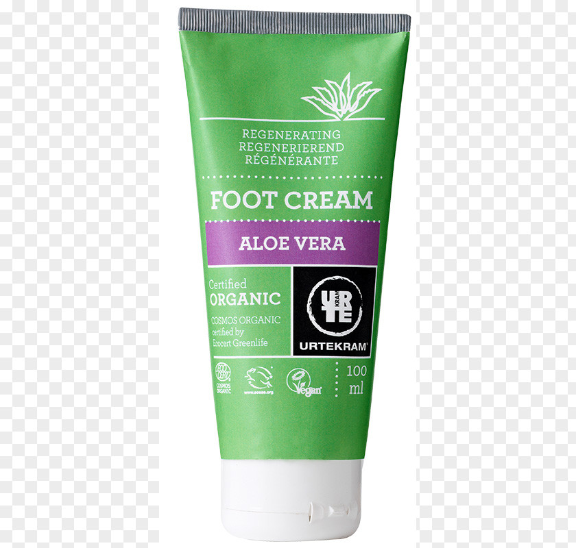 Aloe Vera Lotion Urtekram Gel Organic Foot Cream PNG