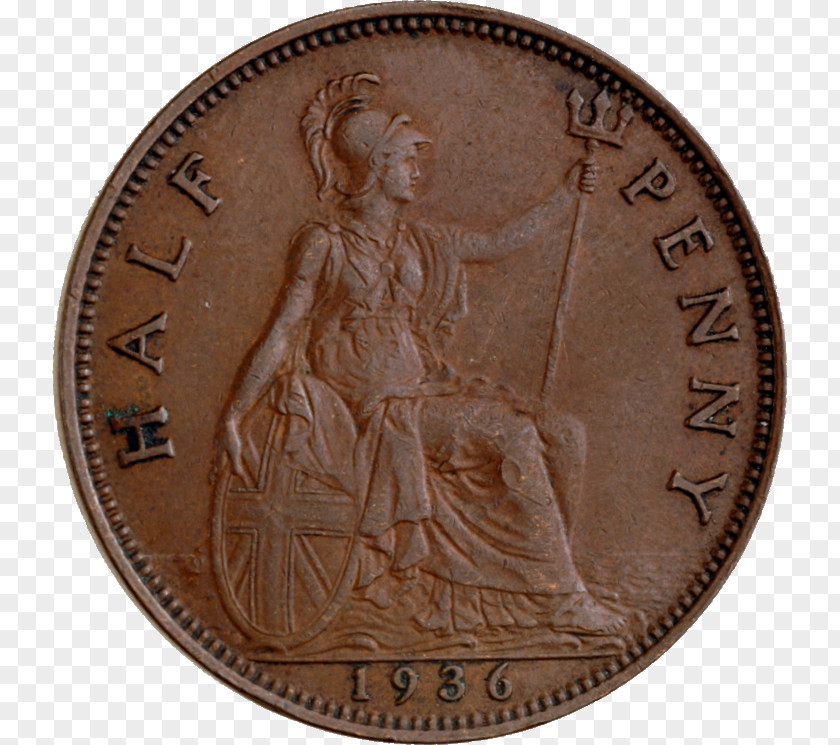 Coin Britannia Halfpenny Coins Of The Pound Sterling PNG