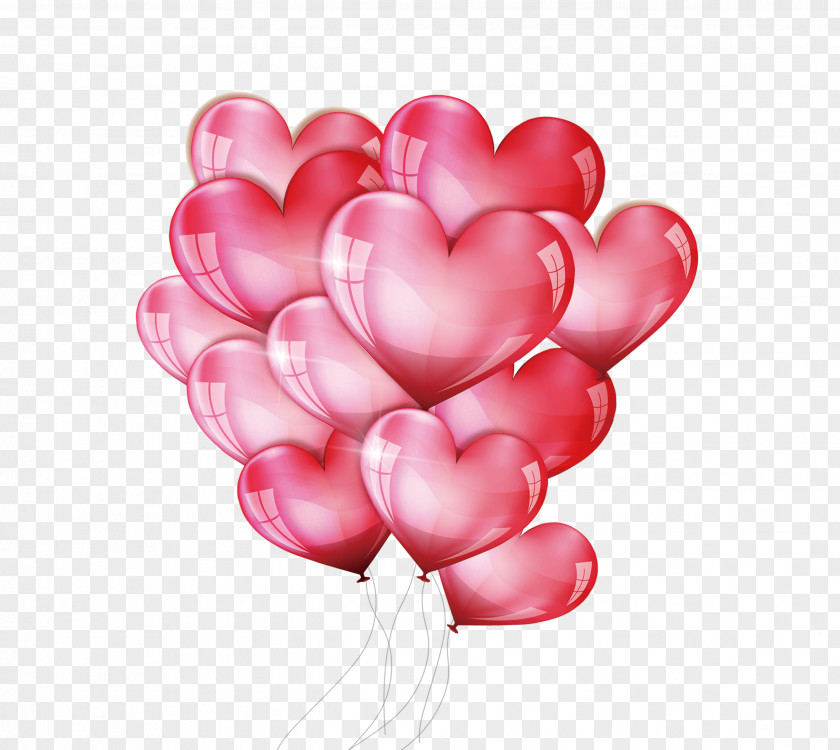Heart-shaped Balloon Birthday Wish Greeting Card Valentines Day Love PNG