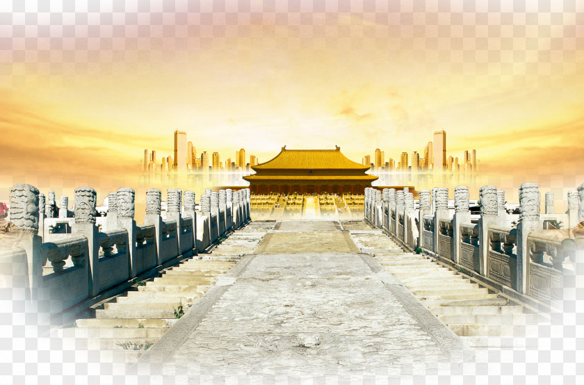 Decorative Golden Palace Hall Forbidden City PNG