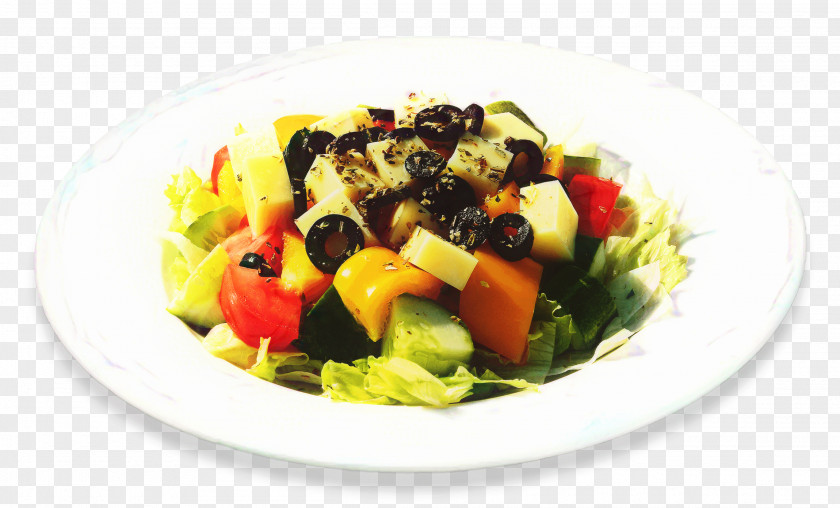 Greek Salad Vegetarian Cuisine Greens Garnish PNG