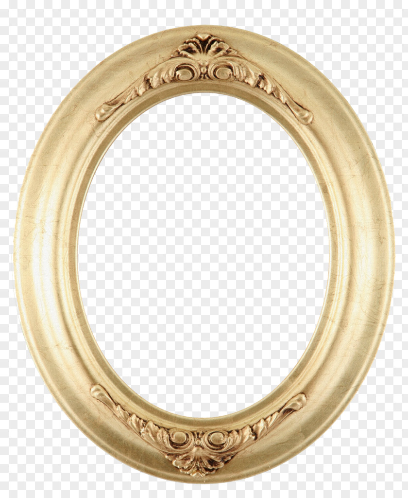 Mirror Picture Frames Oval Gold PNG