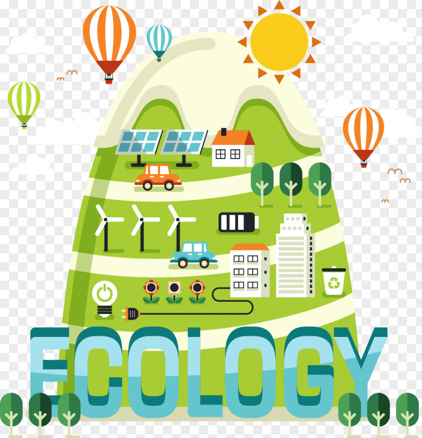 Vector Green Energy Ecology Landscape Illustration PNG