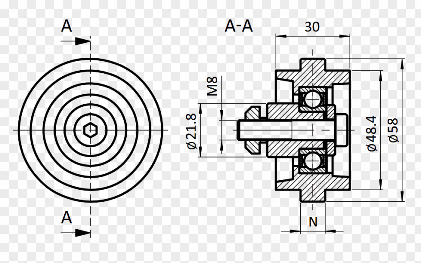 Brass Stainless Steel Through Hole Bearing PNG