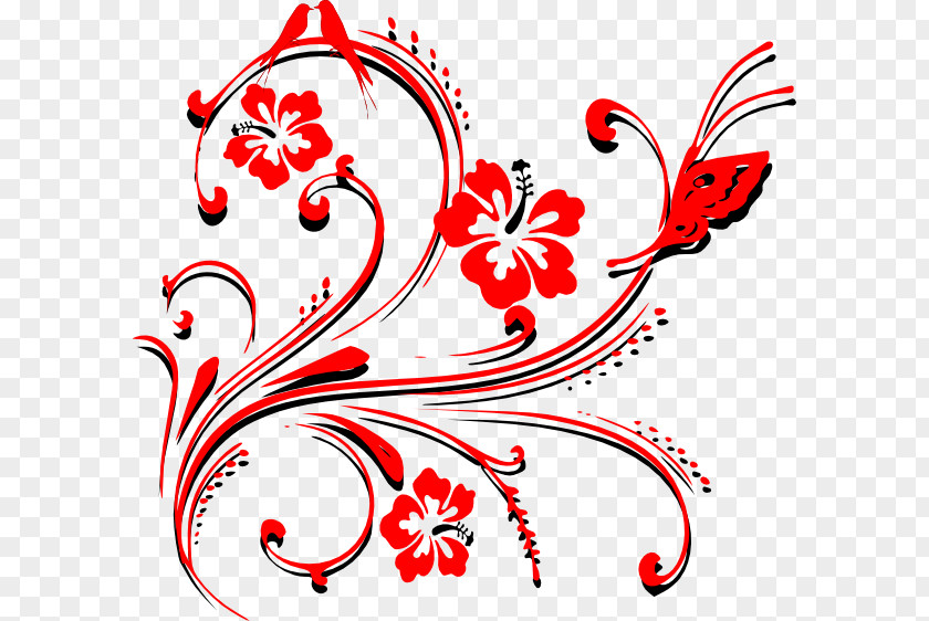 Red Butterfly Color Clip Art PNG
