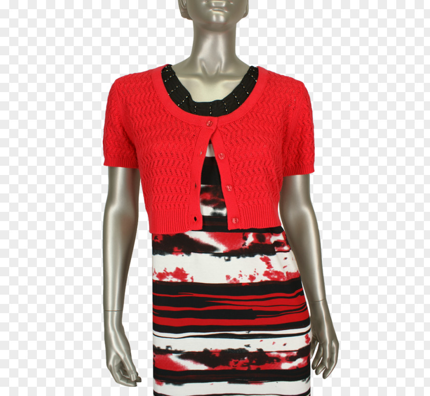 Red Summer T-shirt Sleeve Sweater Outerwear Neck PNG