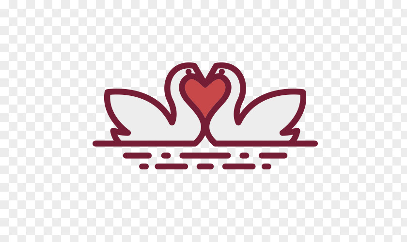 Swan Doodle Vector Romance Heart Love Icon PNG