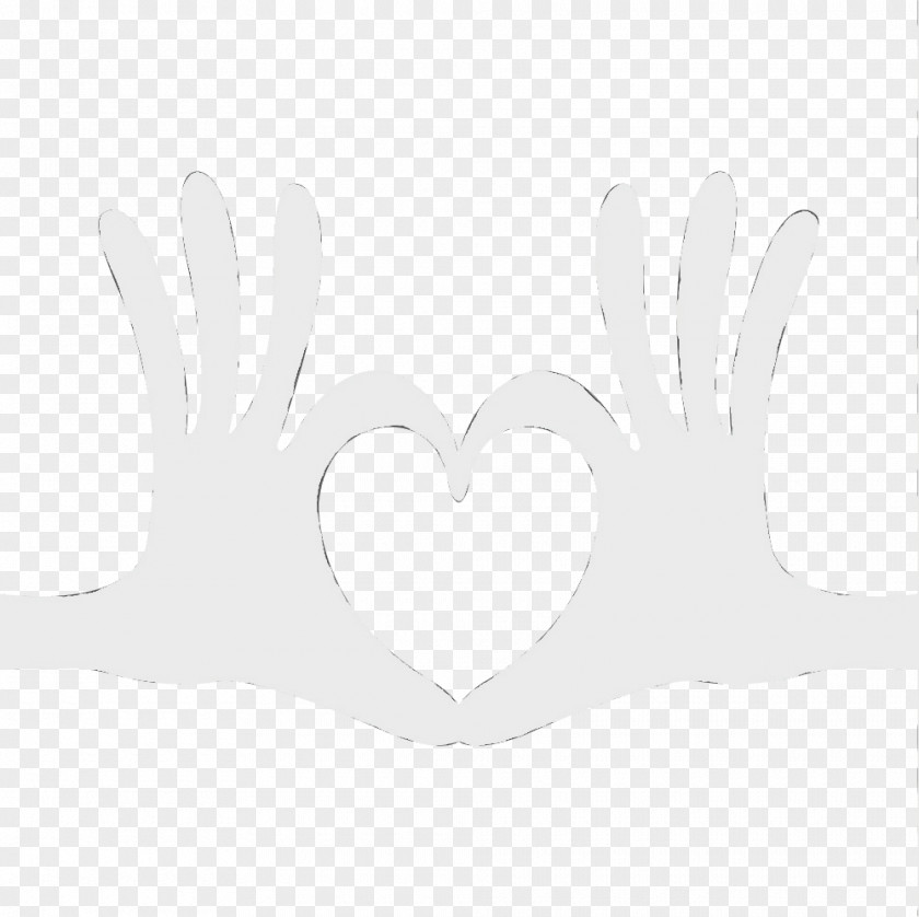 White Hand Finger Gesture Heart PNG