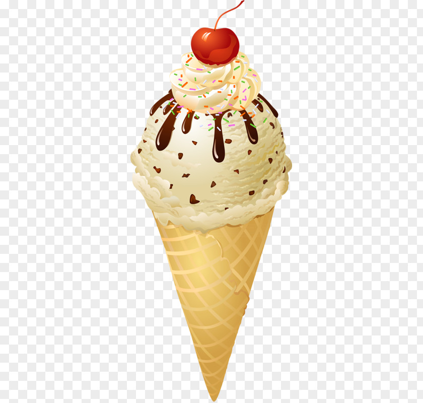 Delicious Cherry Cake Ice Cream Cone Sundae Chocolate PNG