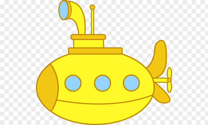 Cartoon Submarine Yellow Clip Art PNG