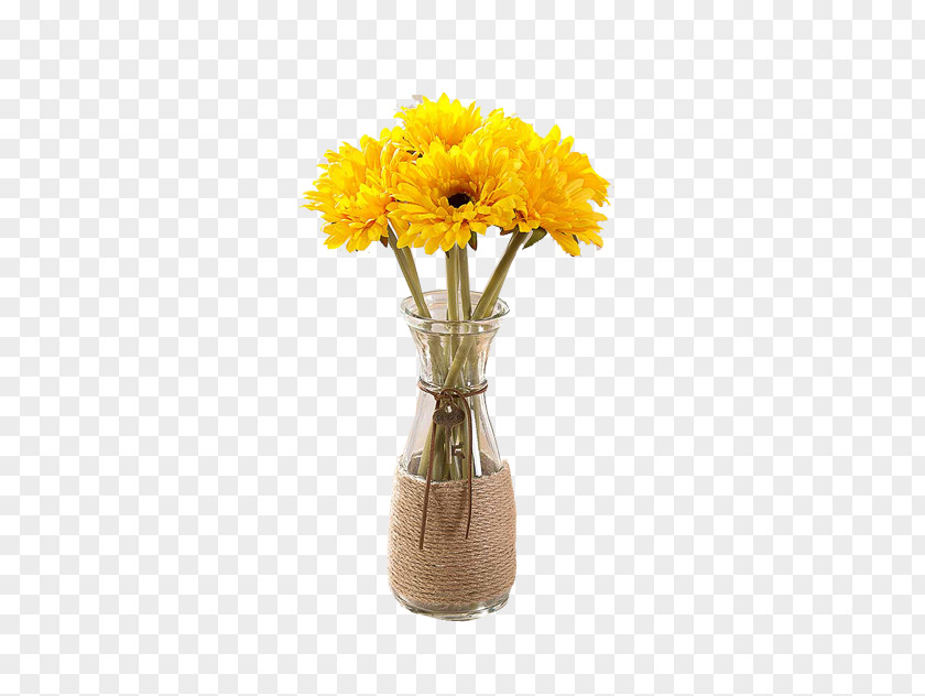 Daisy Vase Flower Bouquet Ornament PNG
