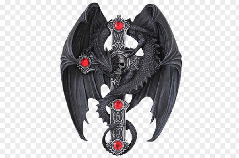 Dragon Christian Cross Statue Fantasy Crucifix PNG