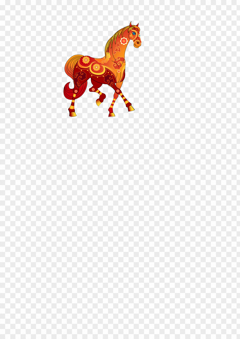 Horse Creative Paper-cut Template Livestock Character Fiction Pattern PNG
