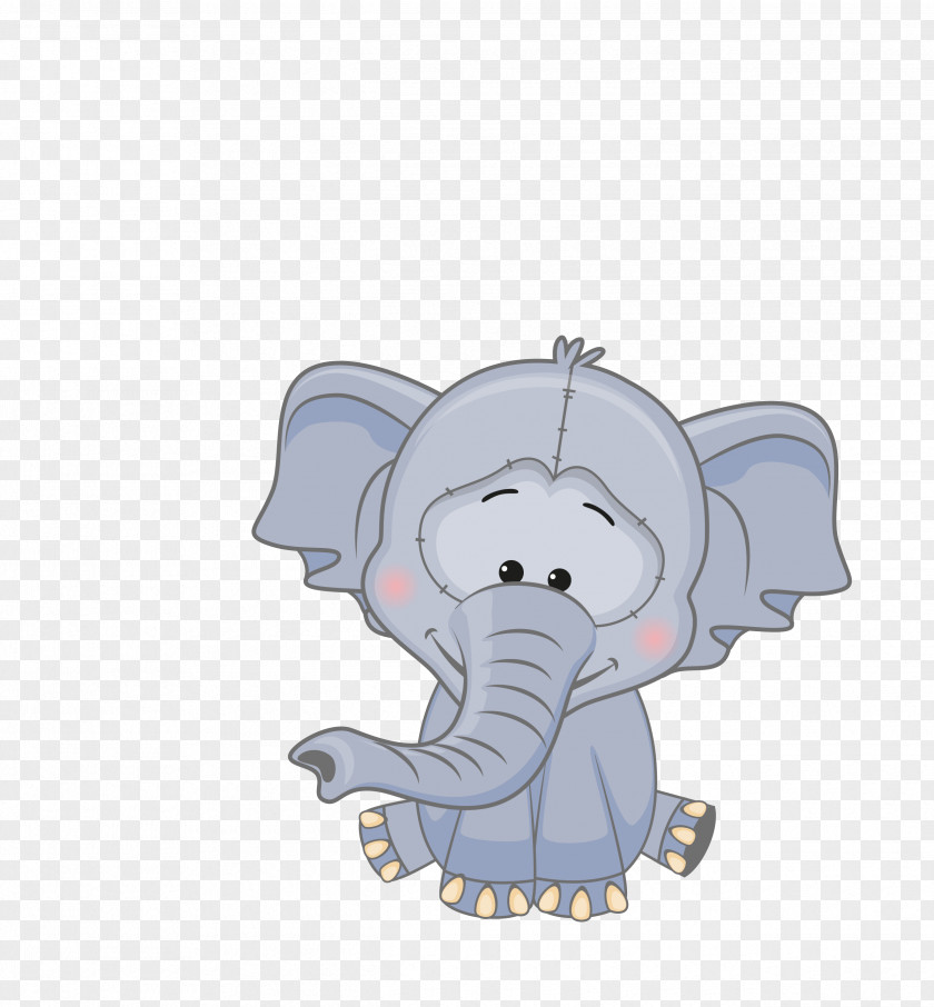 Vector Gray Cartoon Animal Elephant Graphic Design Illustration PNG