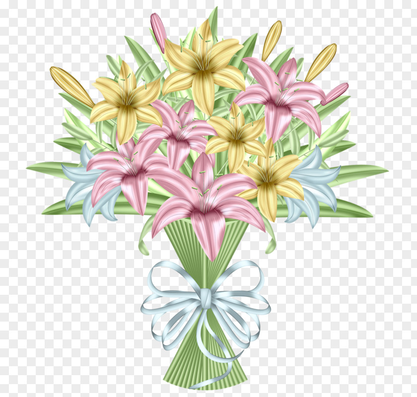 Cartoon Painted Lily Lilium Flower PNG