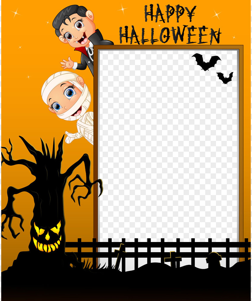 Halloween Vector Border Illustration PNG