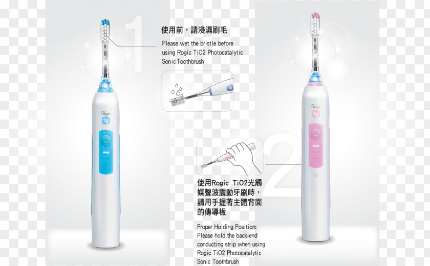 Blue And Pink Glass Bottle Toothbrush Accessory PNG