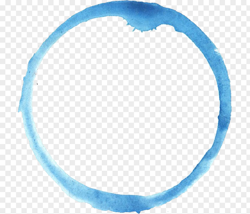 Blue Watercolor Circle Painting PNG