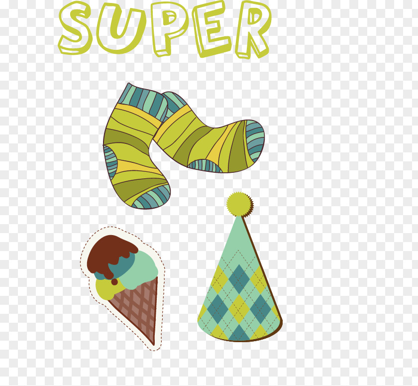 Cartoon Socks Letter Hat Pattern Adobe Illustrator Clip Art PNG