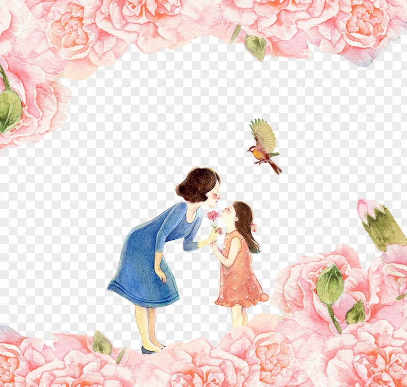 Mother's Day Child Bra Undergarment PNG Undergarment, Mother and daughter, girl kissing woman illustration clipart PNG