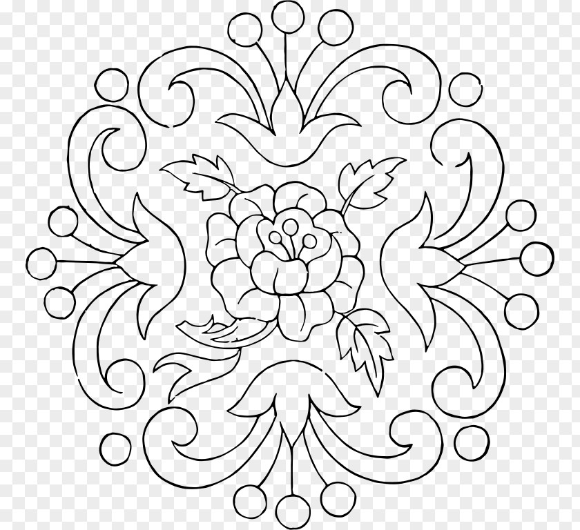 Design Floral Embroidery Stitch Pattern PNG
