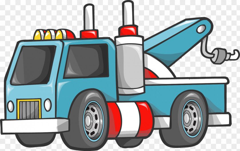Vector Cartoon Crane Car Pickup Truck Clip Art: Transportation Tow Art PNG