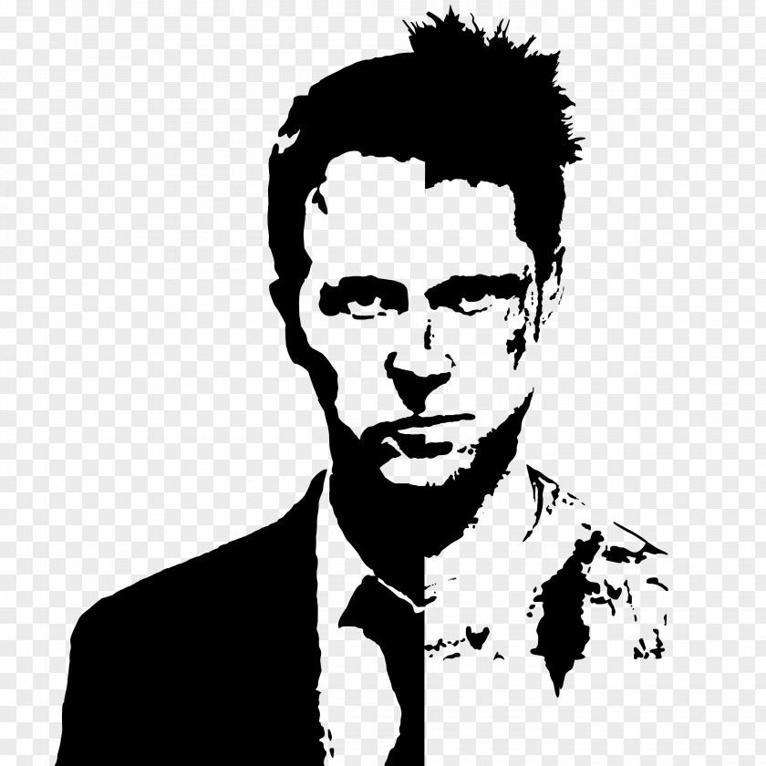 Brad Pitt Fight Club 2 Tyler Durden Stencil PNG