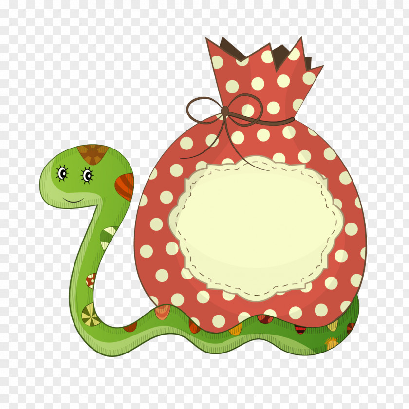 Carrying A Gift Snake Cartoon Illustration PNG