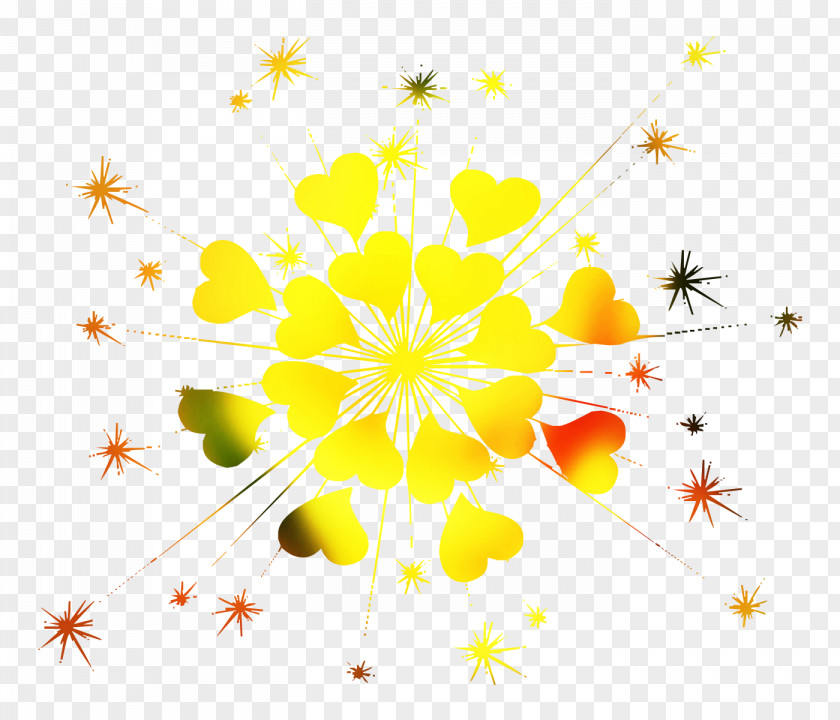 Dahlia Chrysanthemum Floral Design Pattern Yellow PNG