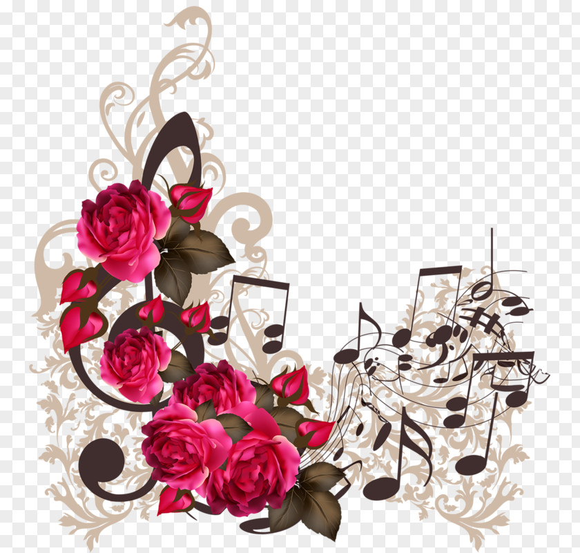 Notes And Flowers Musical Note Royalty-free Illustration PNG