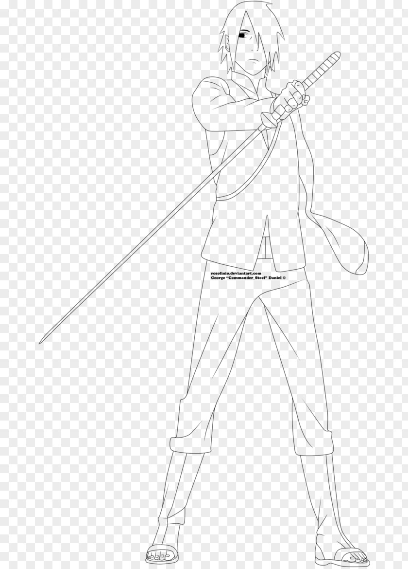 Drawing Sasuke Uchiha Line Art Figure White Sketch PNG