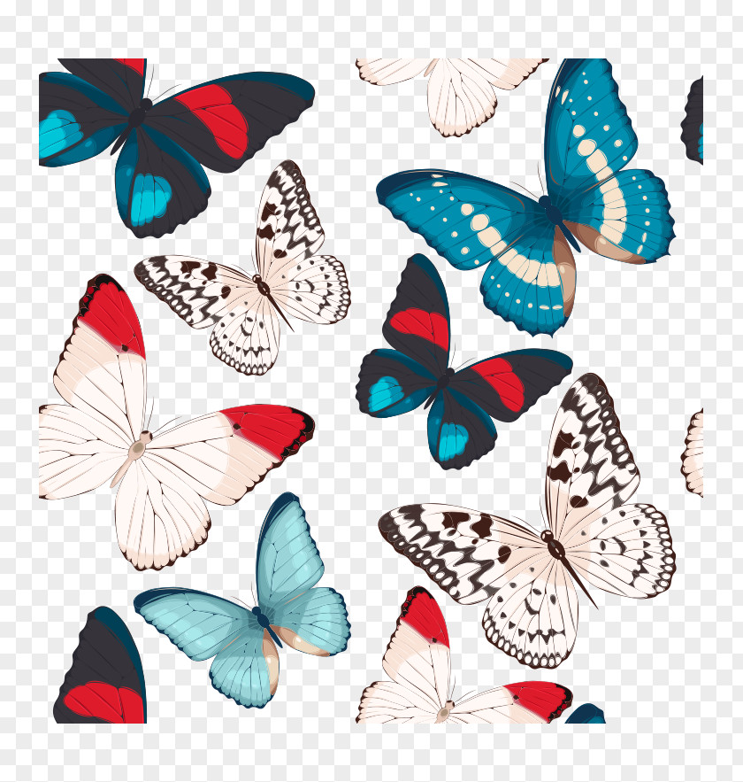 Hand-painted Beautiful Colorful Butterfly Fly Cartoon Clip Art PNG