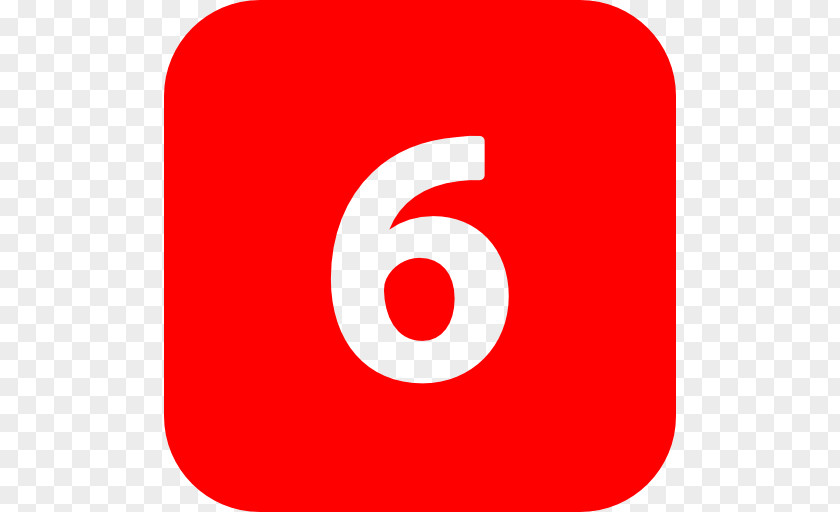 Number 6 Red Logo Circle Brand PNG