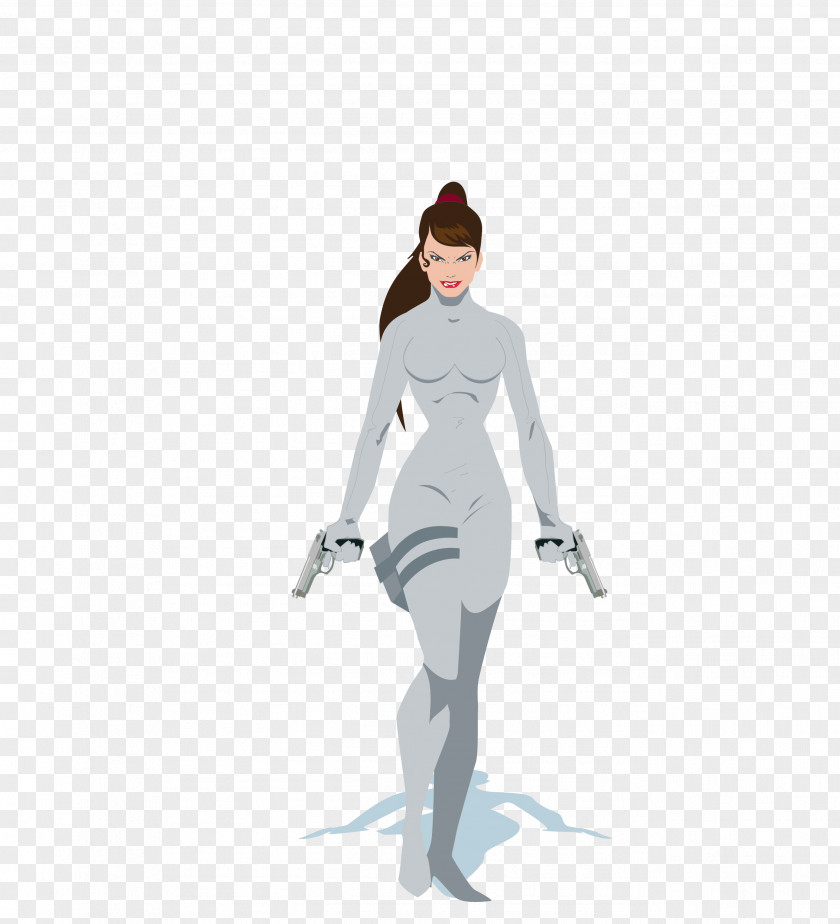 Vector Gray Female Agent Woman Hitman PNG