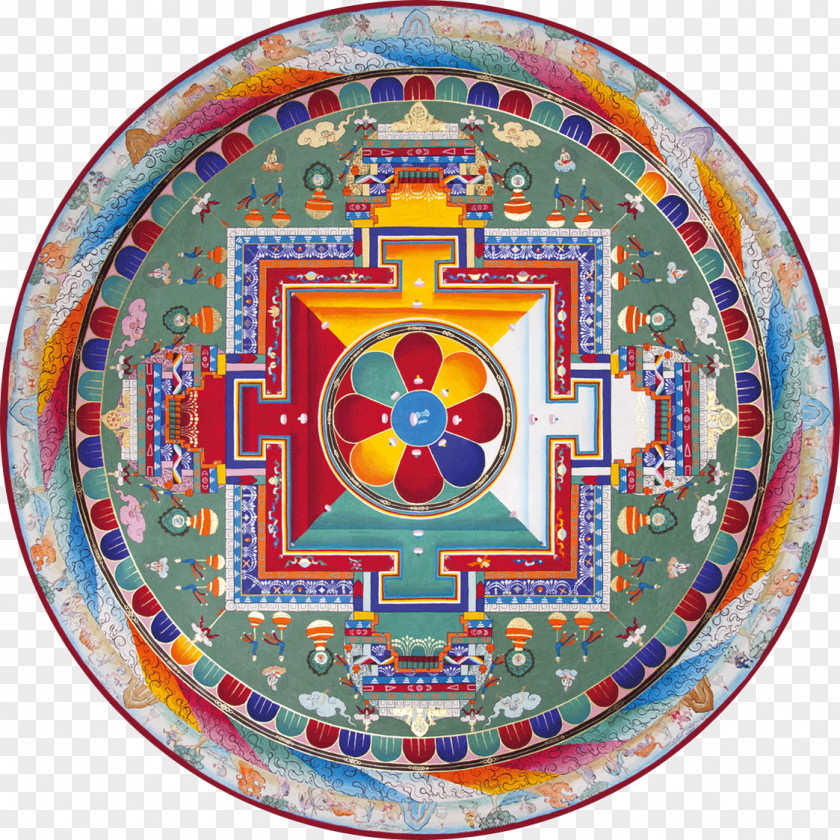 Circle Mandala Thangka Vajrayana Tantra PNG