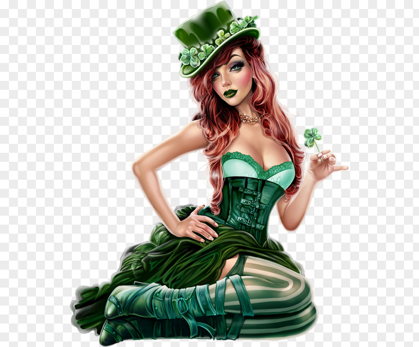Saint Patrick's Day Woman 17 March Feiertage In Irland PNG