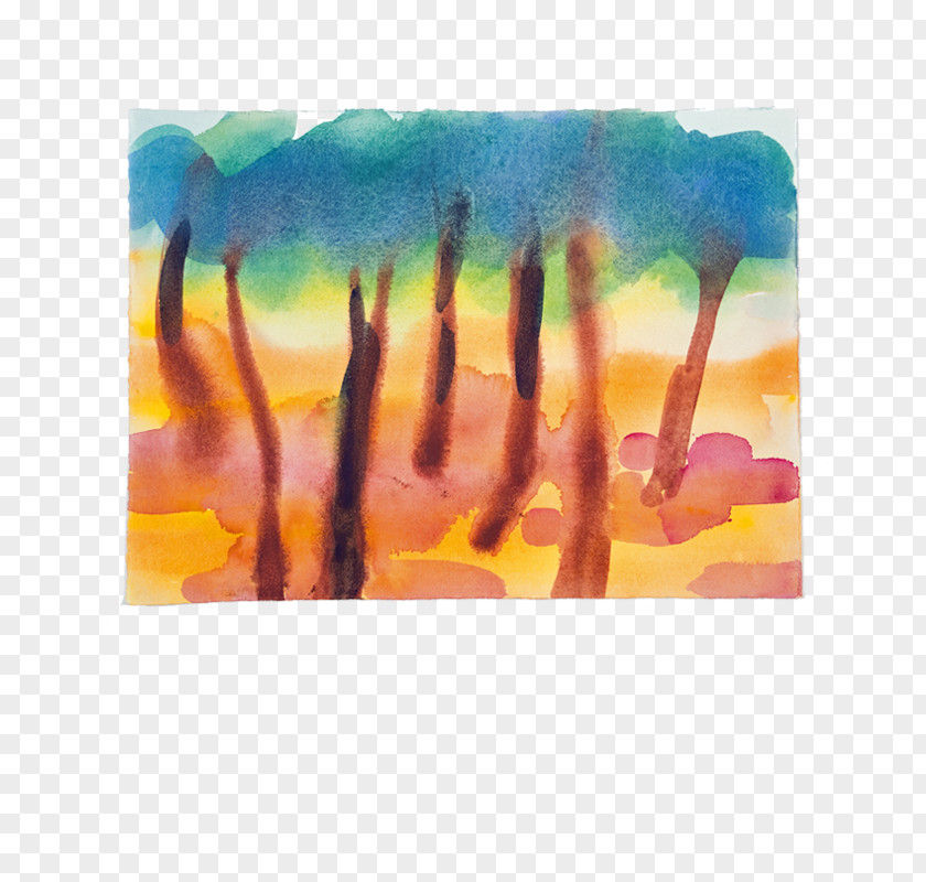 Painting Watercolor Cork Tree PNG