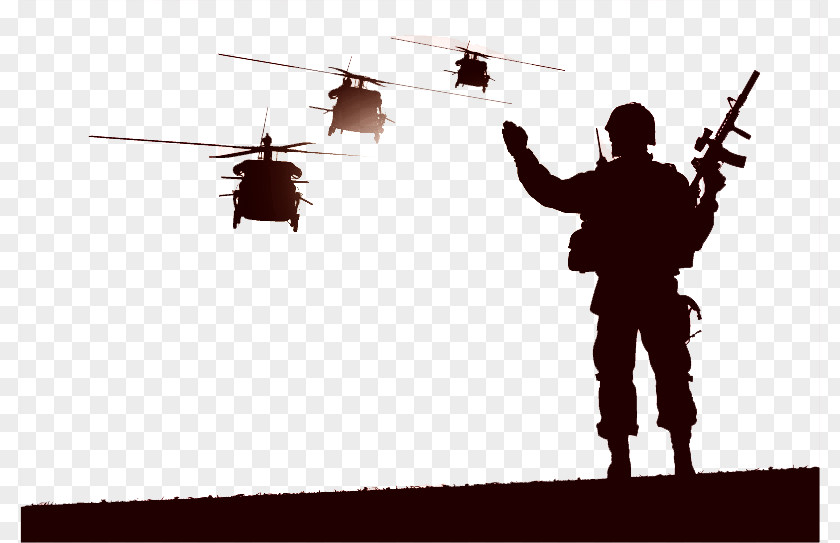 Soldiers And Fighters Silhouette Vector Helicopter Soldier Military PNG