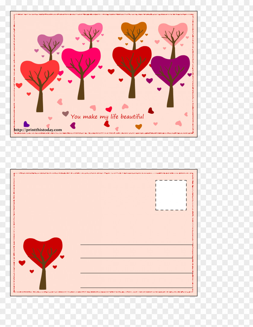 Valentine's Day Post Cards Love Romance Greeting & Note PNG