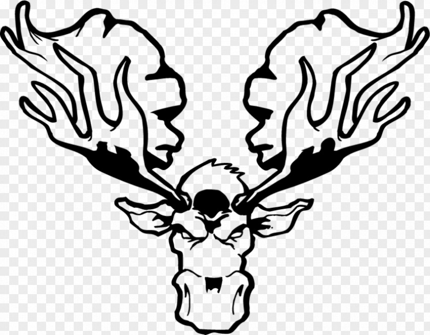 Deer Line Art Antler Silhouette Clip PNG