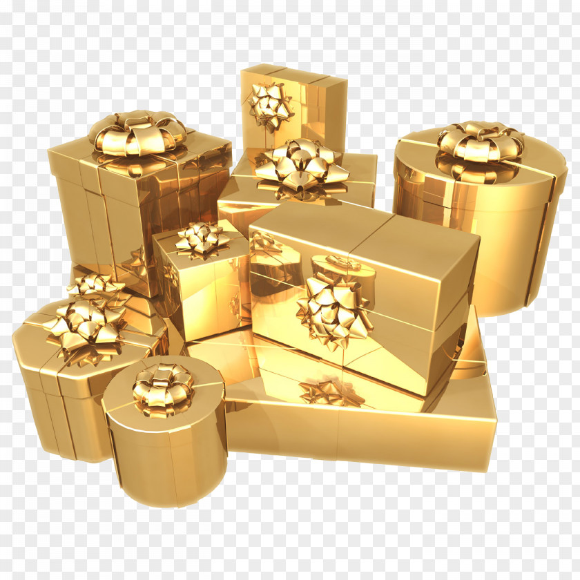 Gold Gift Image Paper Box Birthday PNG
